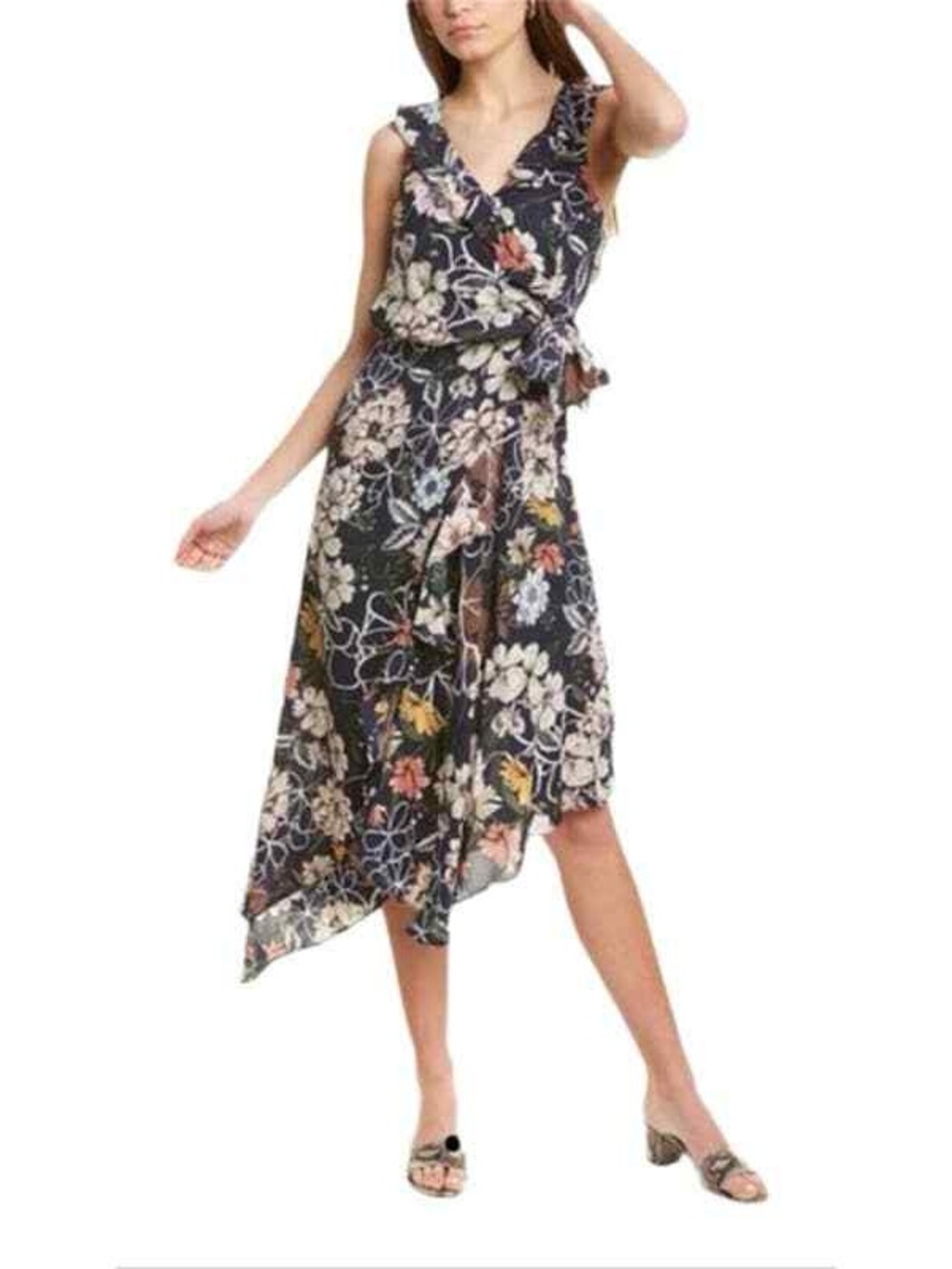 Parker Wrap Asymmetrical Dress - Navy Base